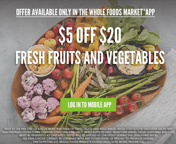 $5 Off Fruits & Vegetables